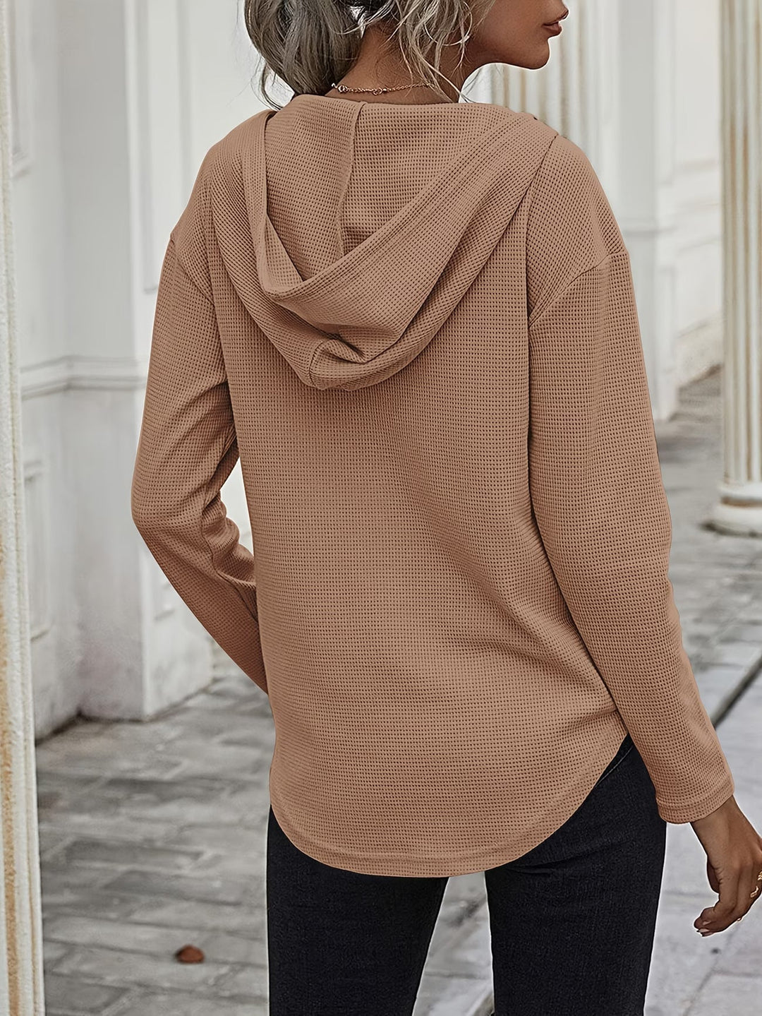 Seonie - Felpa Con Cappuccio a Maniche Lunghe E Scollo a V