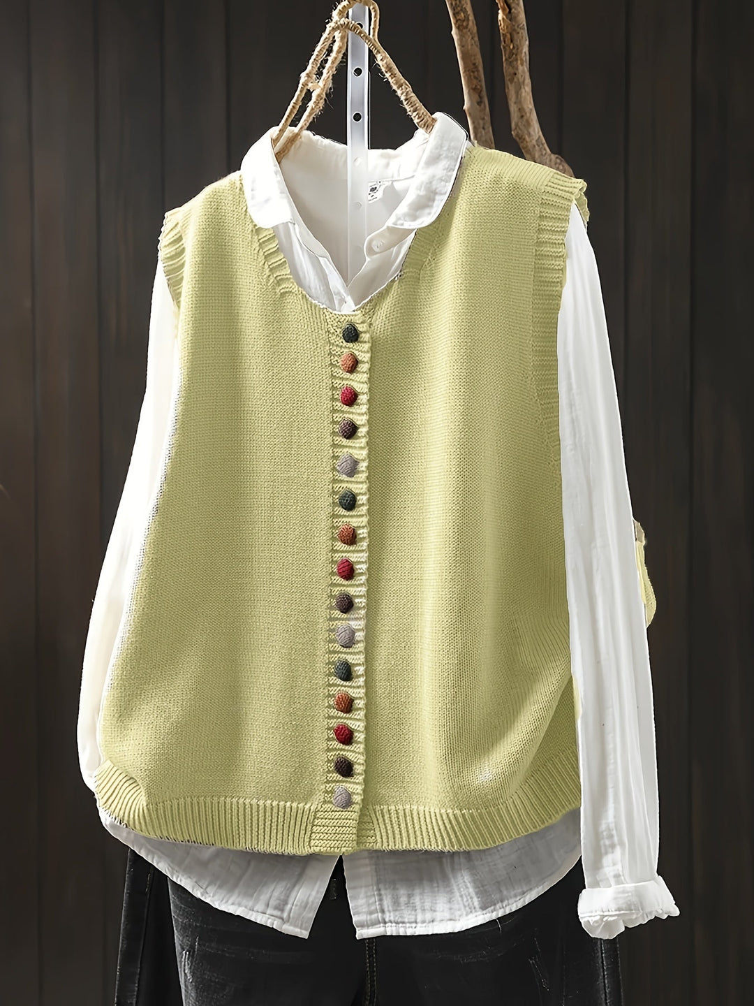 Toriana -  Gilet Lavorato a Maglia Senza Maniche