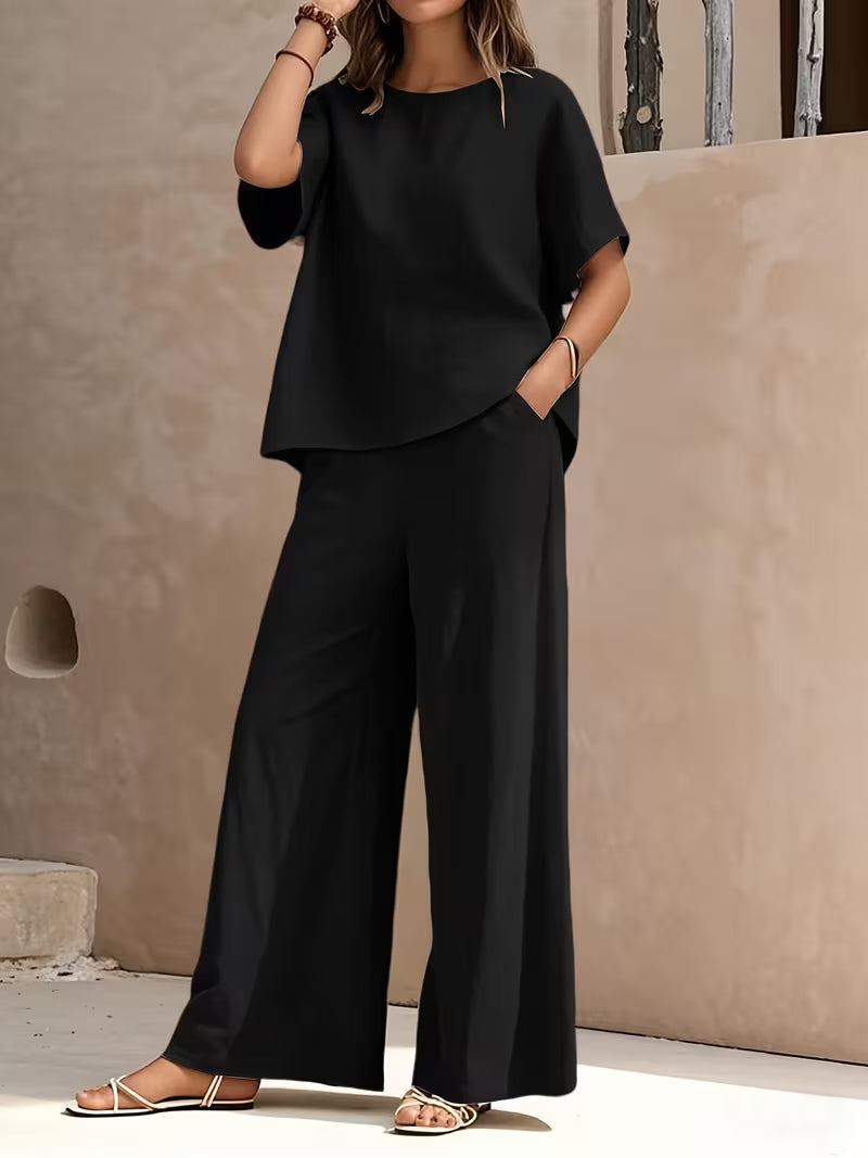 Josy -  Set Composto da Maglietta a Maniche Corte e Pantaloni a Gamba Larga