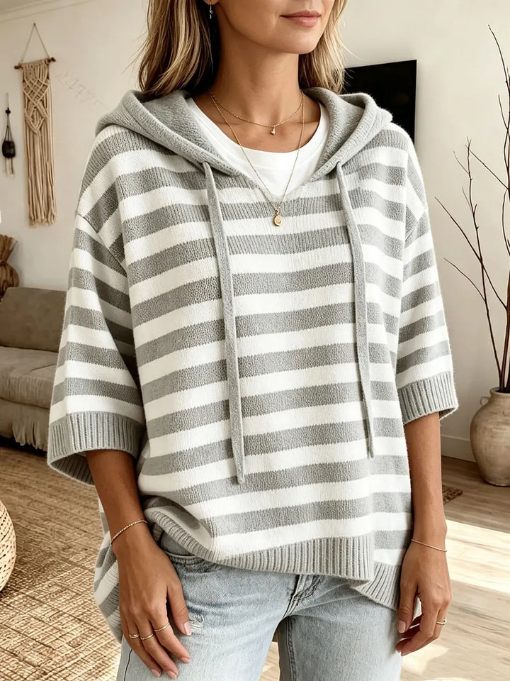 Kiera - Felpa Con Cappuccio Oversize a Righe