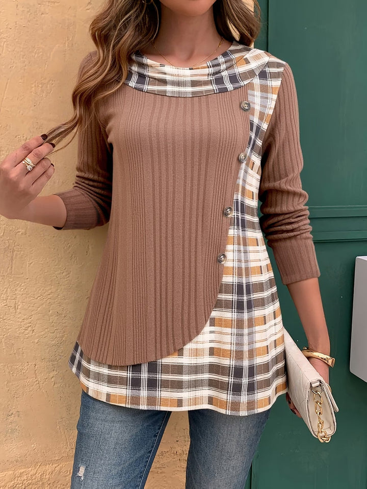 Lizeth - Maglietta a Maniche Lunghe Con Collo Rotondo