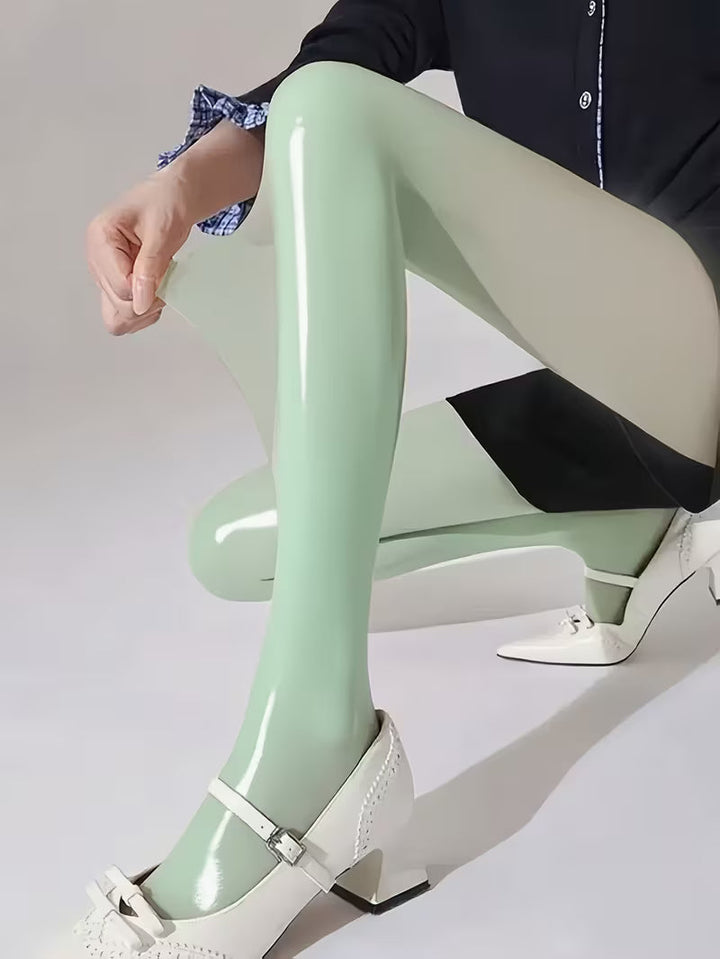 Bekah - Collant Elasticizzati Con Piedini ad Alta Lucentezza