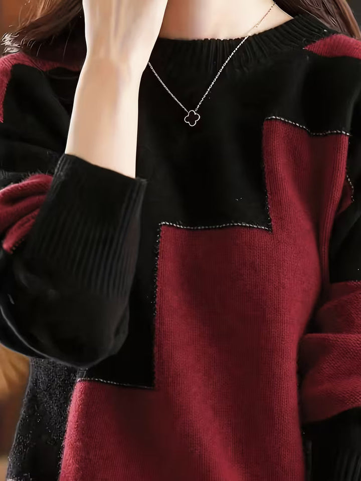 Marvelle - Maglione a Maniche Lunghe Con Collo Rotondo E Blocchi Di Colore
