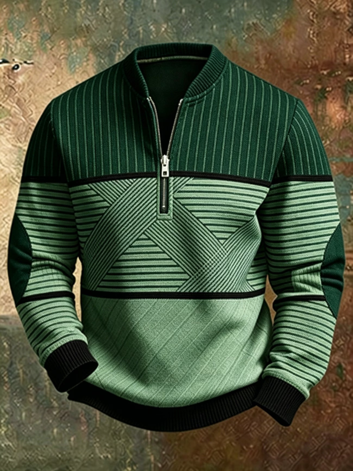 Erkebulan - Maglione a Maniche Lunghe Con Mezza Cerniera