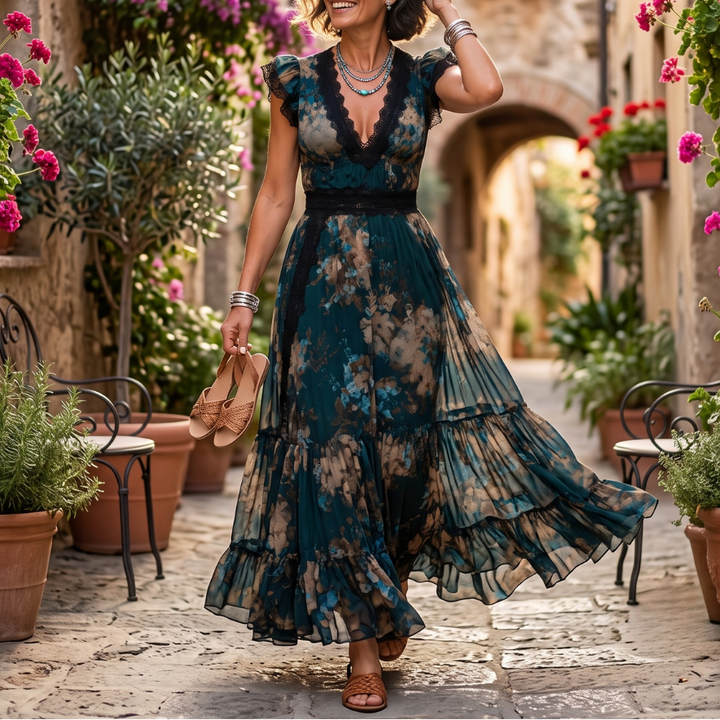 Erin - Abito Lungo Con Stampa Floreale