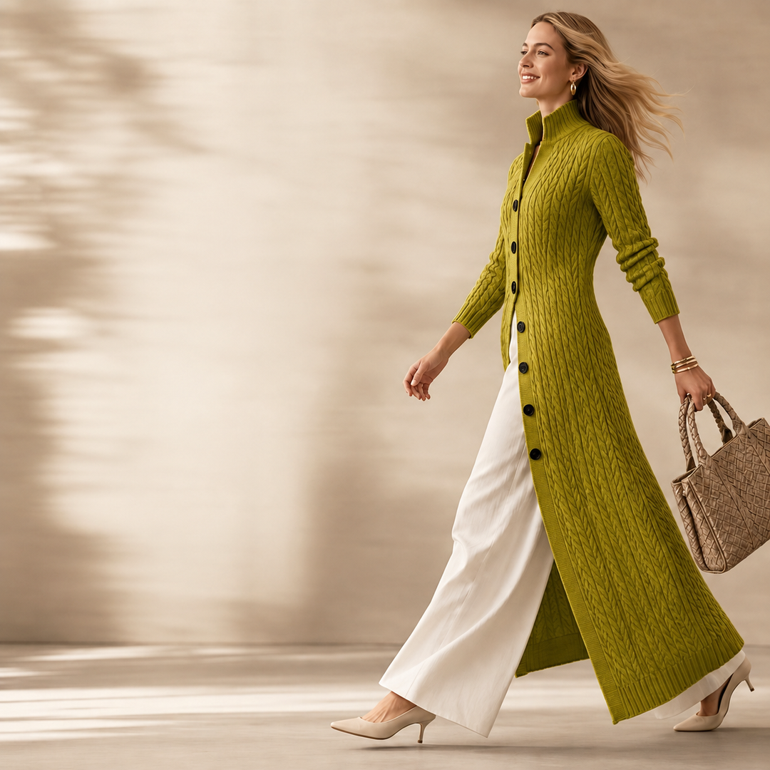 Noreena - Cardigan Con Lavorazione a Trecce e Chiusura Con Bottoni