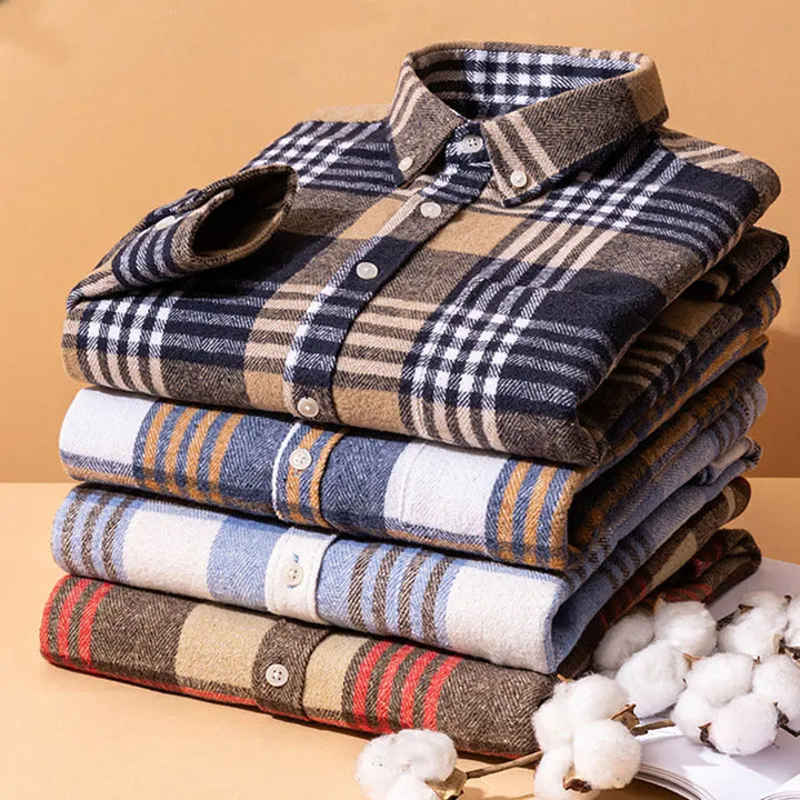 Joman - Camicia a Maniche Lunghe a Quadri Con Bottoni