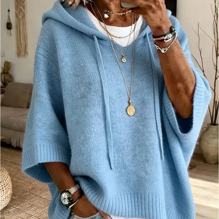Kinala - Felpa con cappuccio oversize in maglia con cordoncino
