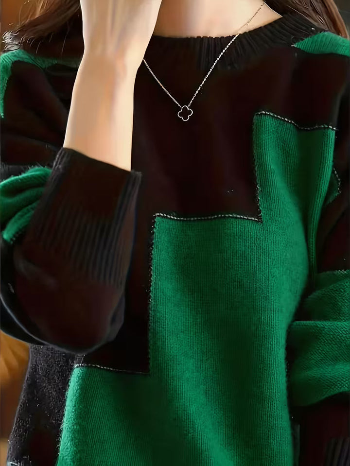 Marvelle - Maglione a Maniche Lunghe Con Collo Rotondo E Blocchi Di Colore
