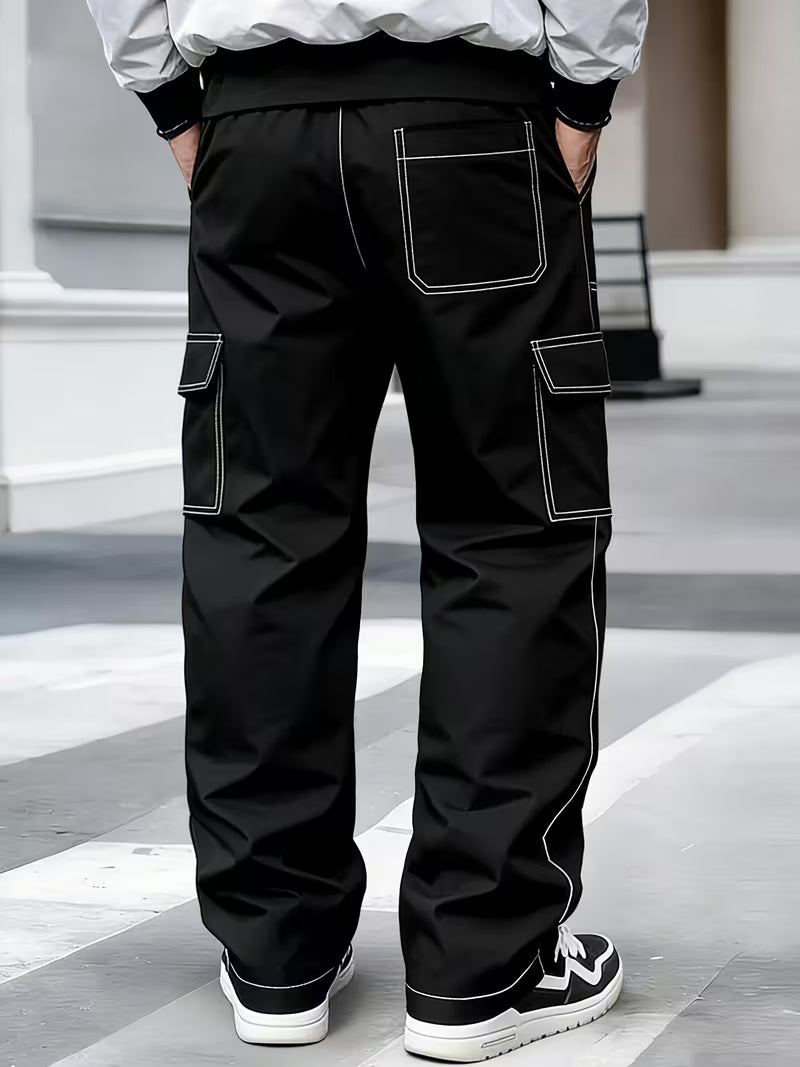 Jamein - Pantaloni Cargo Con Cuciture a Contrasto