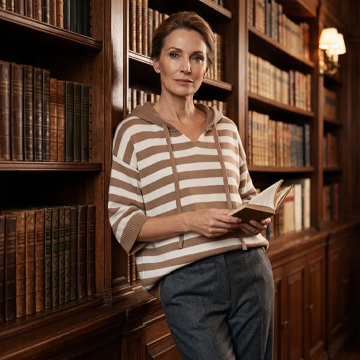 Kiera - Felpa Con Cappuccio Oversize a Righe