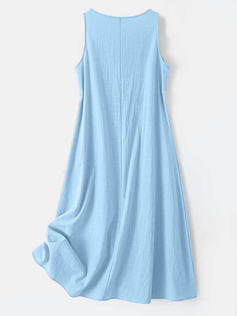 Brina - Elegante Abito Lungo Senza Maniche Con Scollo a V