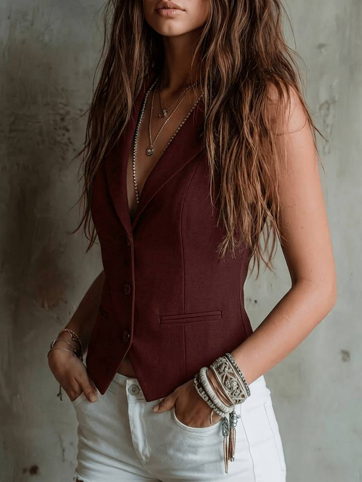 Arden - Elegante Gilet Da Completo Con Tasche