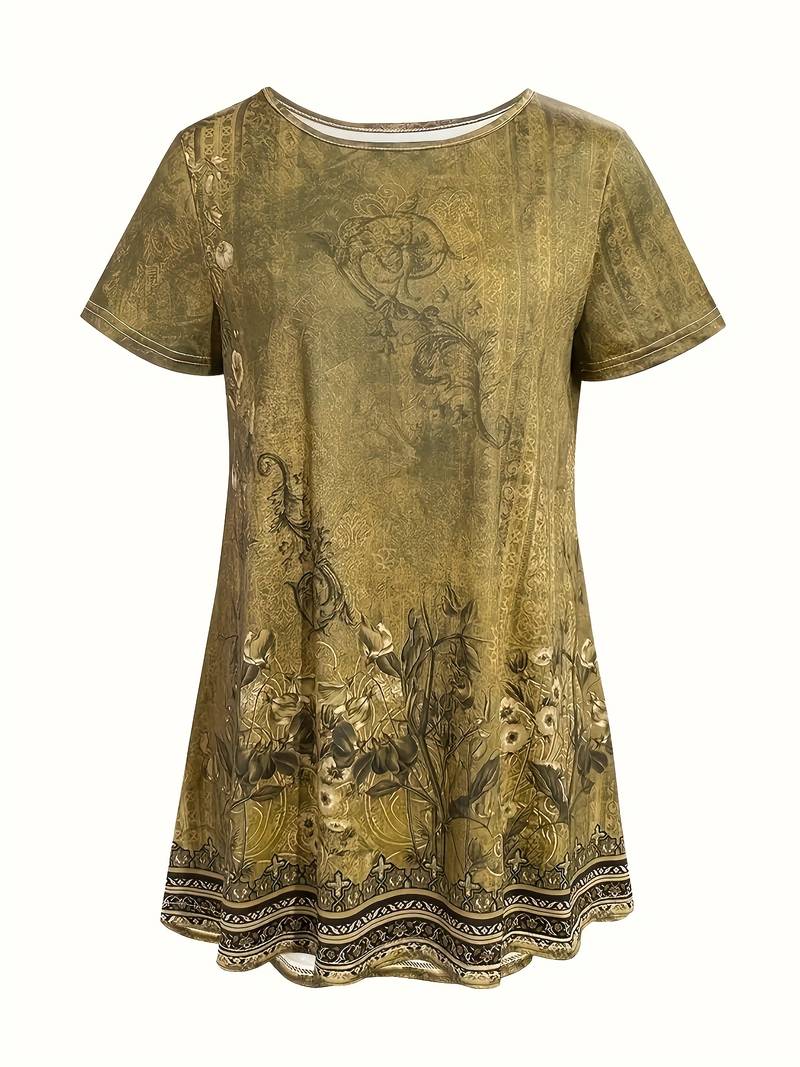 Abhishani - Maglietta Ampia Con Stampa Floreale