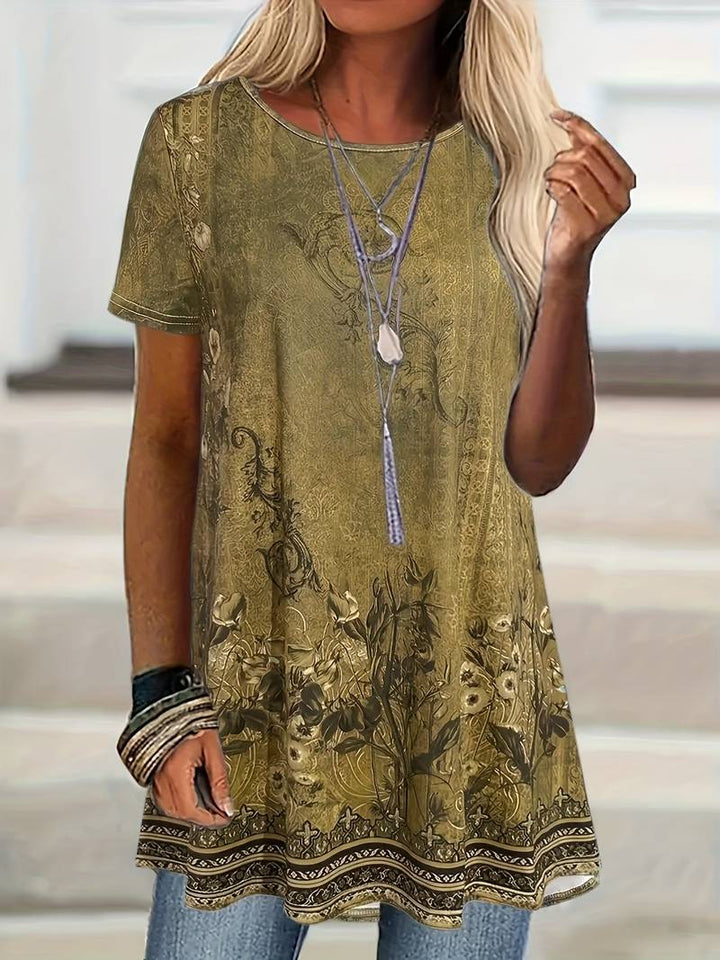 Abhishani - Maglietta Ampia Con Stampa Floreale