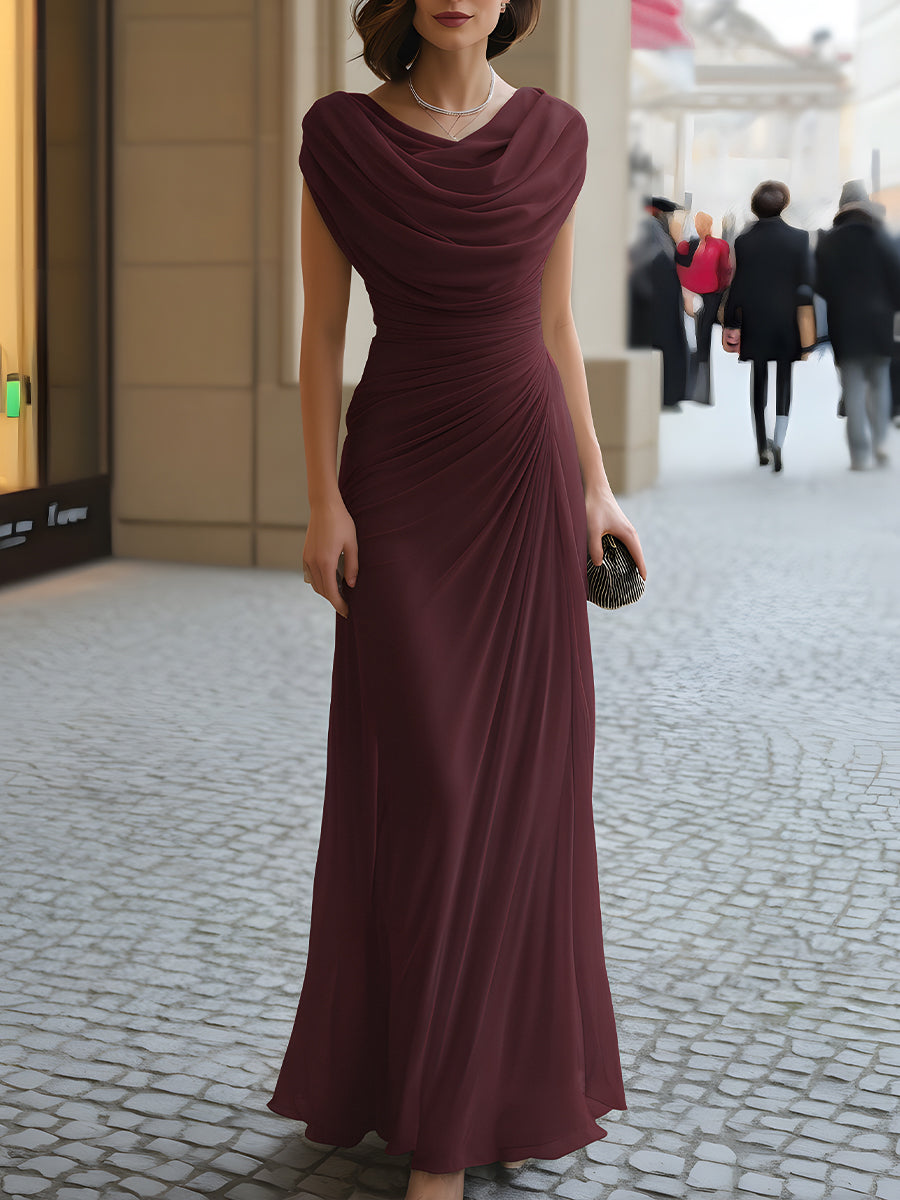 Jutharat - Abito Lungo Drappeggiato Con Scollo Rotondo Arricciato