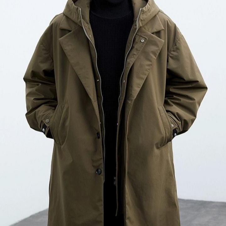 Krimz - Trench Con Cappuccio E Collo a Revers