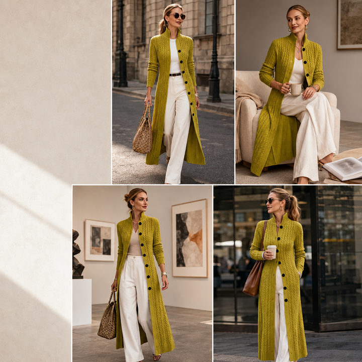 Noreena - Cardigan Con Lavorazione a Trecce e Chiusura Con Bottoni