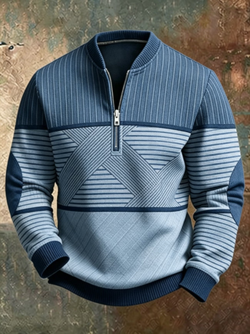 Erkebulan - Maglione a Maniche Lunghe Con Mezza Cerniera