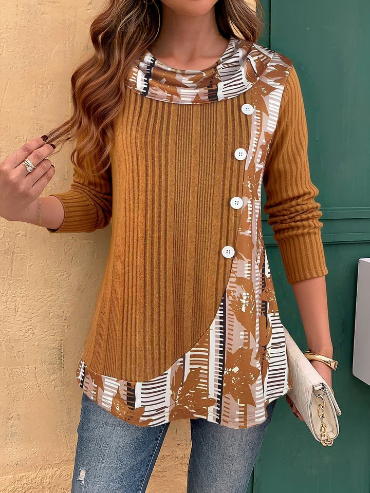 Lizeth - Maglietta a Maniche Lunghe Con Collo Rotondo