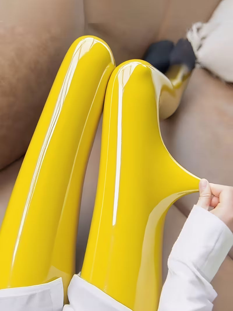 Bekah - Collant Elasticizzati Con Piedini ad Alta Lucentezza