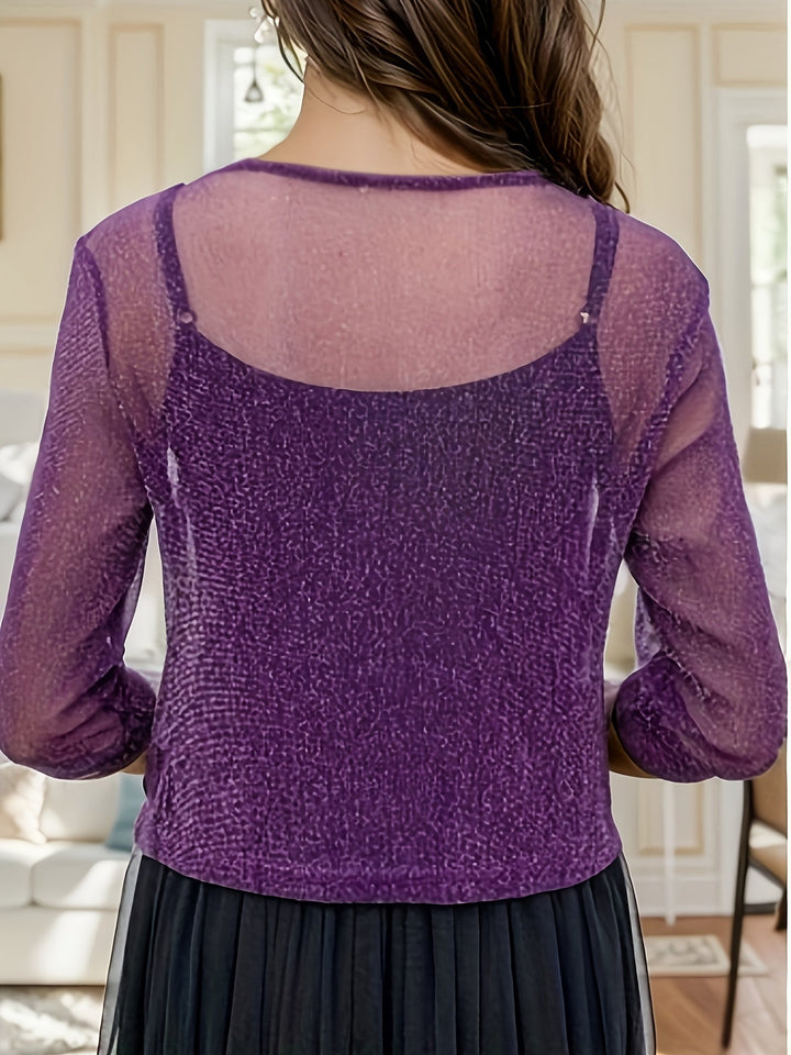 Prechyl - Elegante Scialle Con Scollo a V E Chiusura Incrociata Sul Davanti