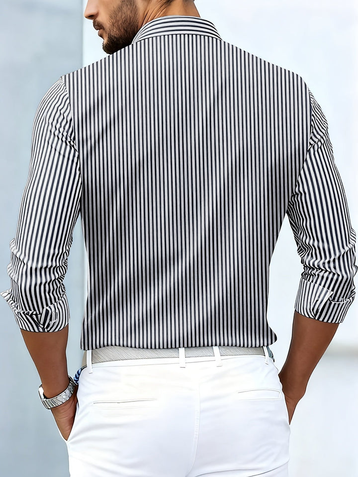 Emmerson - Camicia Vintage a Righe a Maniche Lunghe