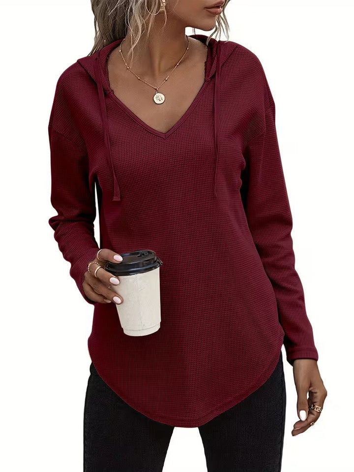 Heydi - Felpa Con Cappuccio Maniche Lunghe e Orlo Arrotondato