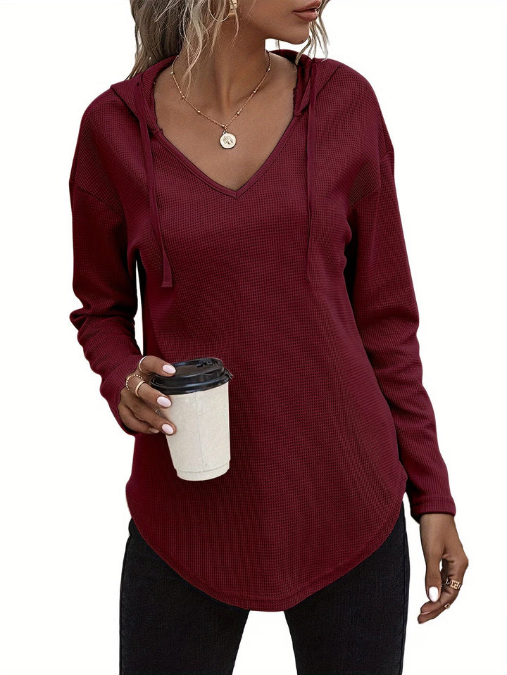 Seonie - Felpa Con Cappuccio a Maniche Lunghe E Scollo a V