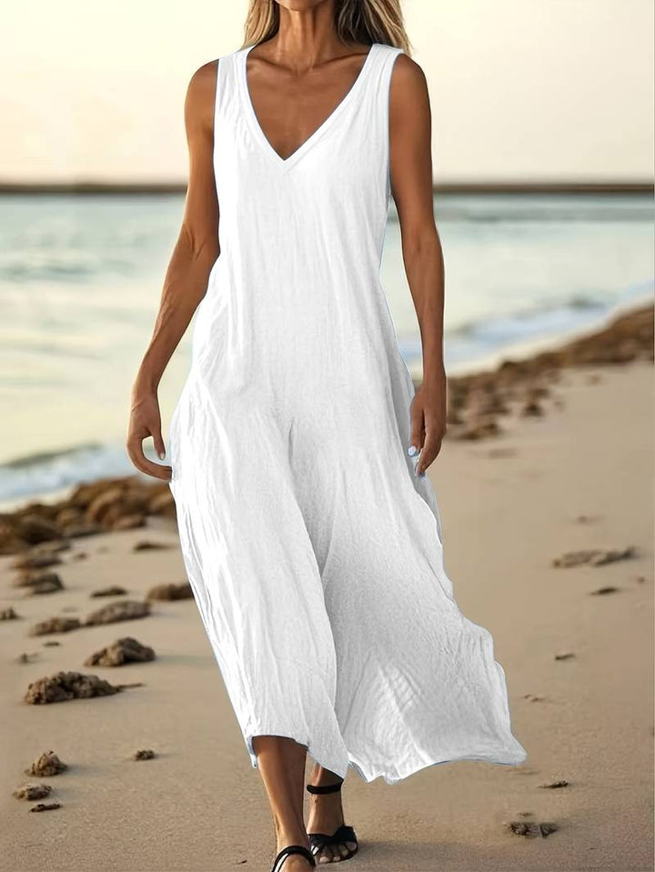 Brina - Elegante Abito Lungo Senza Maniche Con Scollo a V