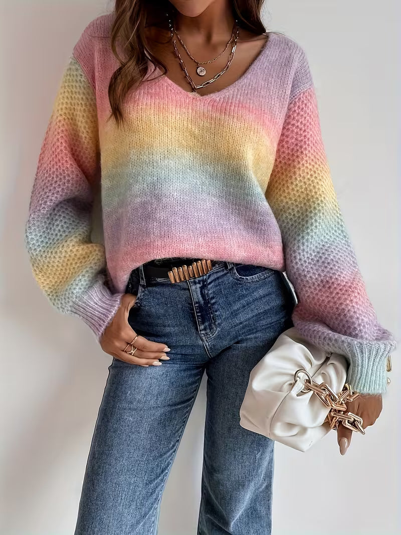 Errin - Maglione Lavorato a Maglia Con Sfumature Di Colore