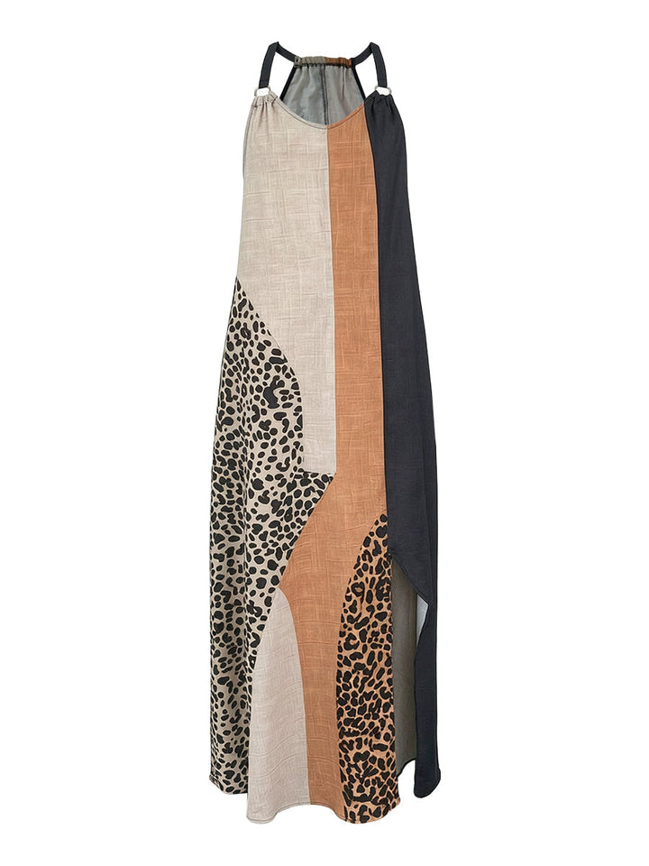 Terina - Abito Lungo Con Inserti Leopardati