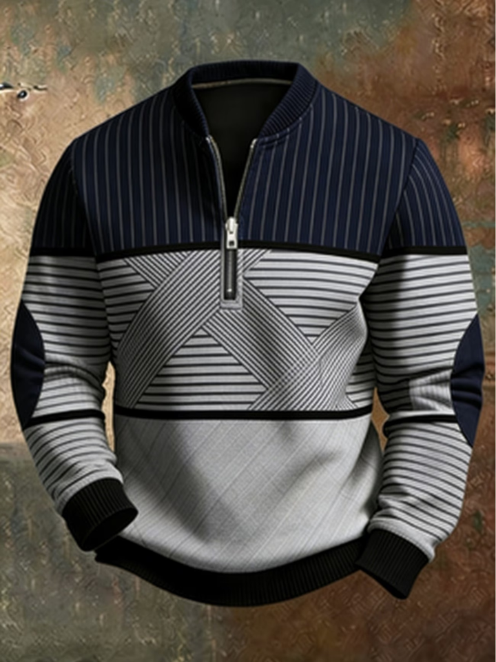 Erkebulan - Maglione a Maniche Lunghe Con Mezza Cerniera