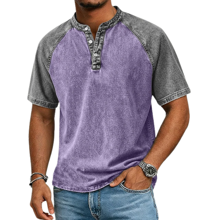 Lawson - Maglietta Henley Vintage Bicolore