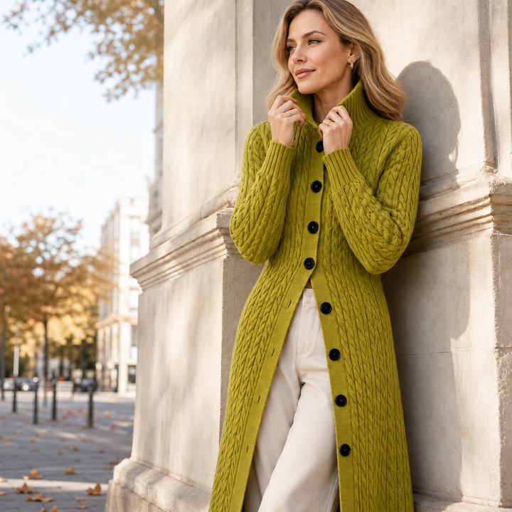 Noreena - Cardigan Con Lavorazione a Trecce e Chiusura Con Bottoni