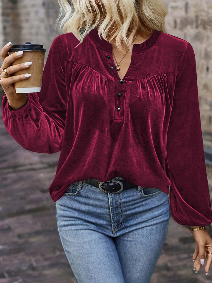 Ramina - Camicia Elegante a Maniche Lunghe Modello Lanterna