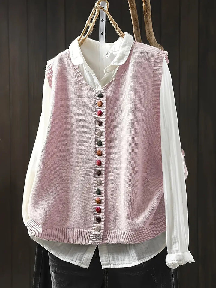 Toriana -  Gilet Lavorato a Maglia Senza Maniche