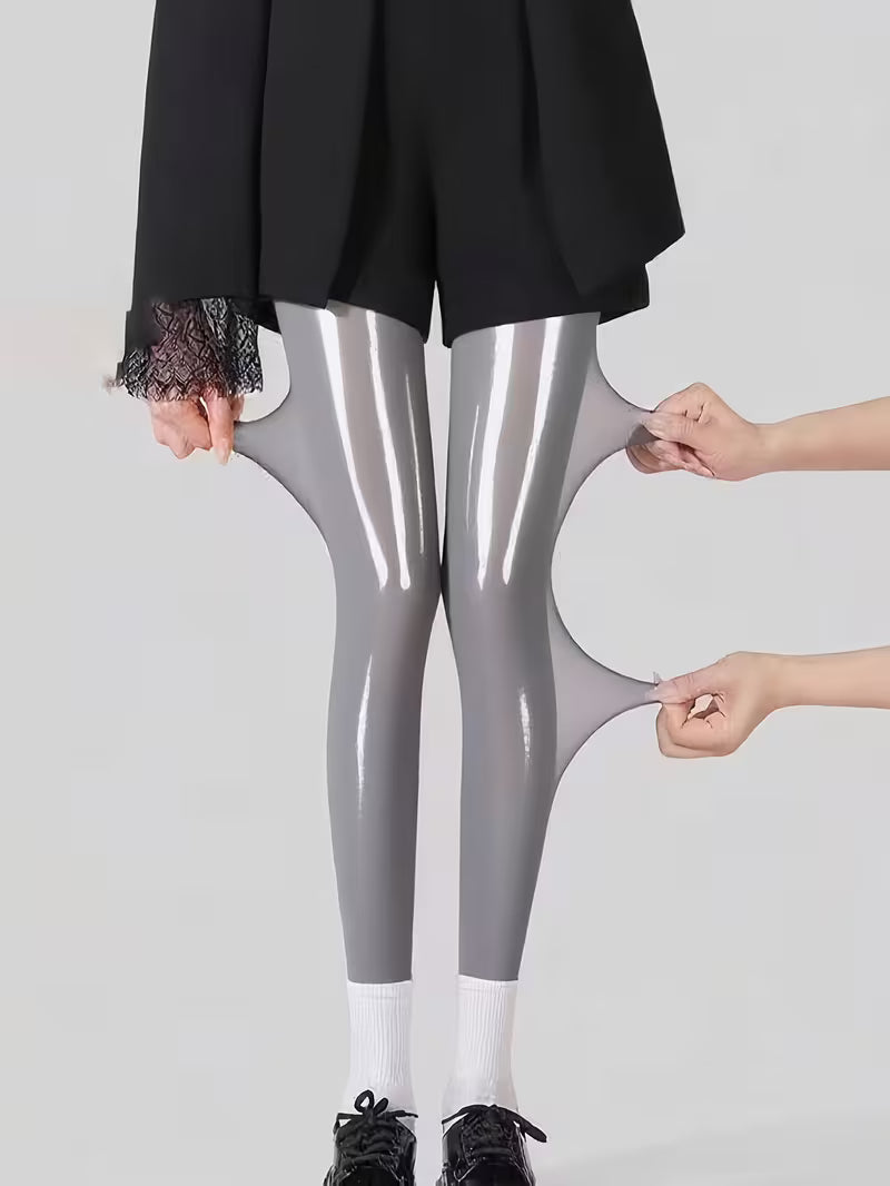 Bekah - Collant Elasticizzati Con Piedini ad Alta Lucentezza