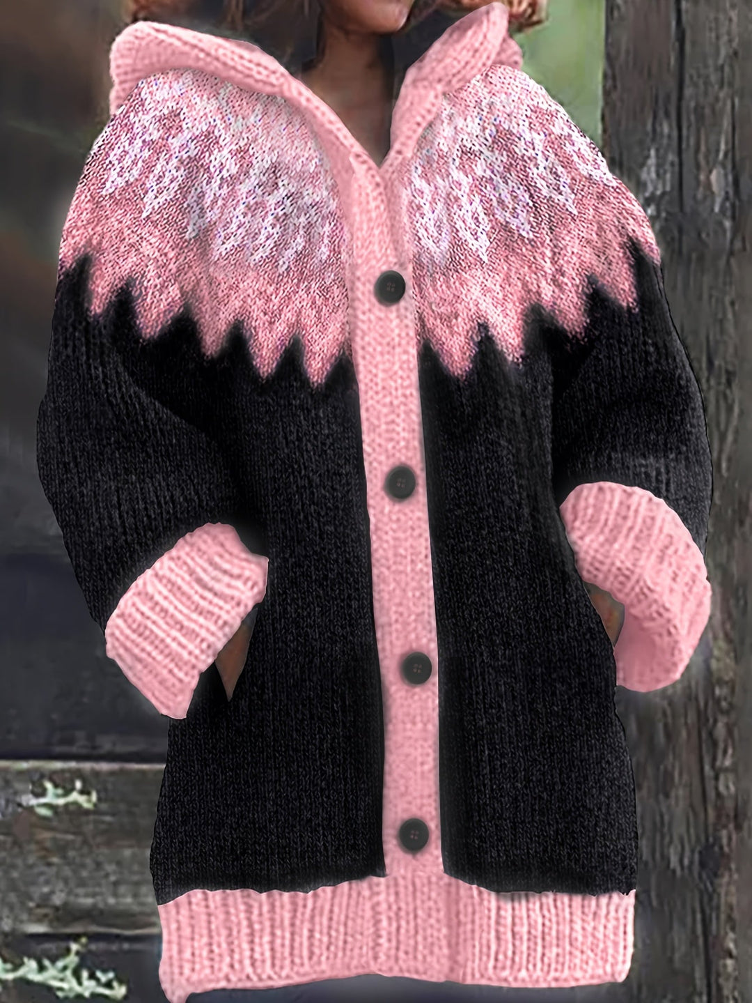 Gulnur - Elegante Maglione Invernale a Maniche Lunghe Con Cappuccio