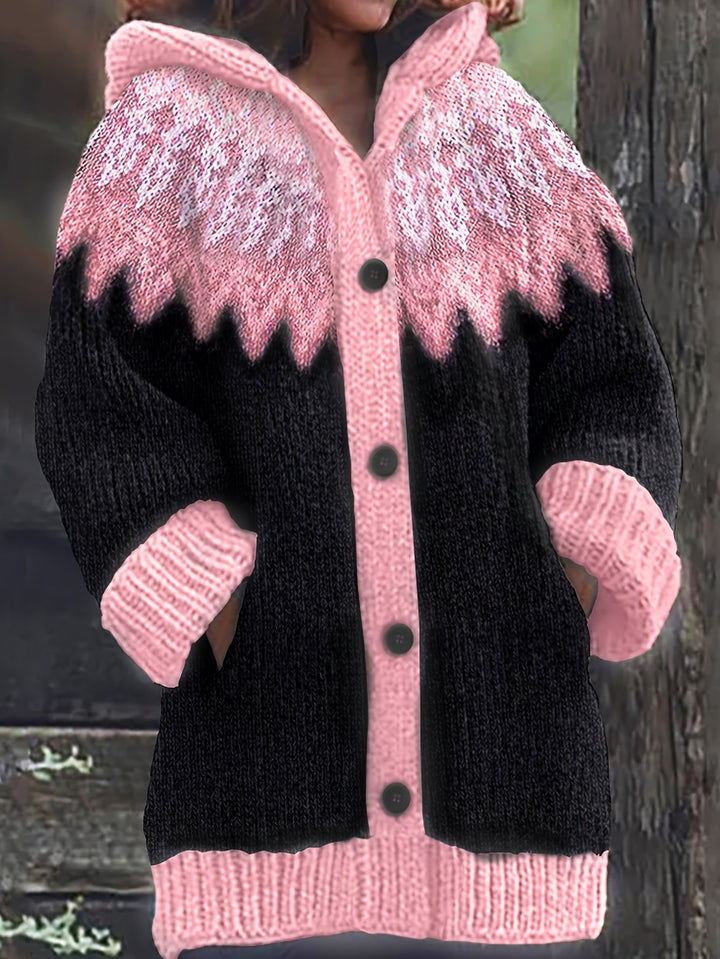 Gulnur - Elegante Maglione Invernale a Maniche Lunghe Con Cappuccio