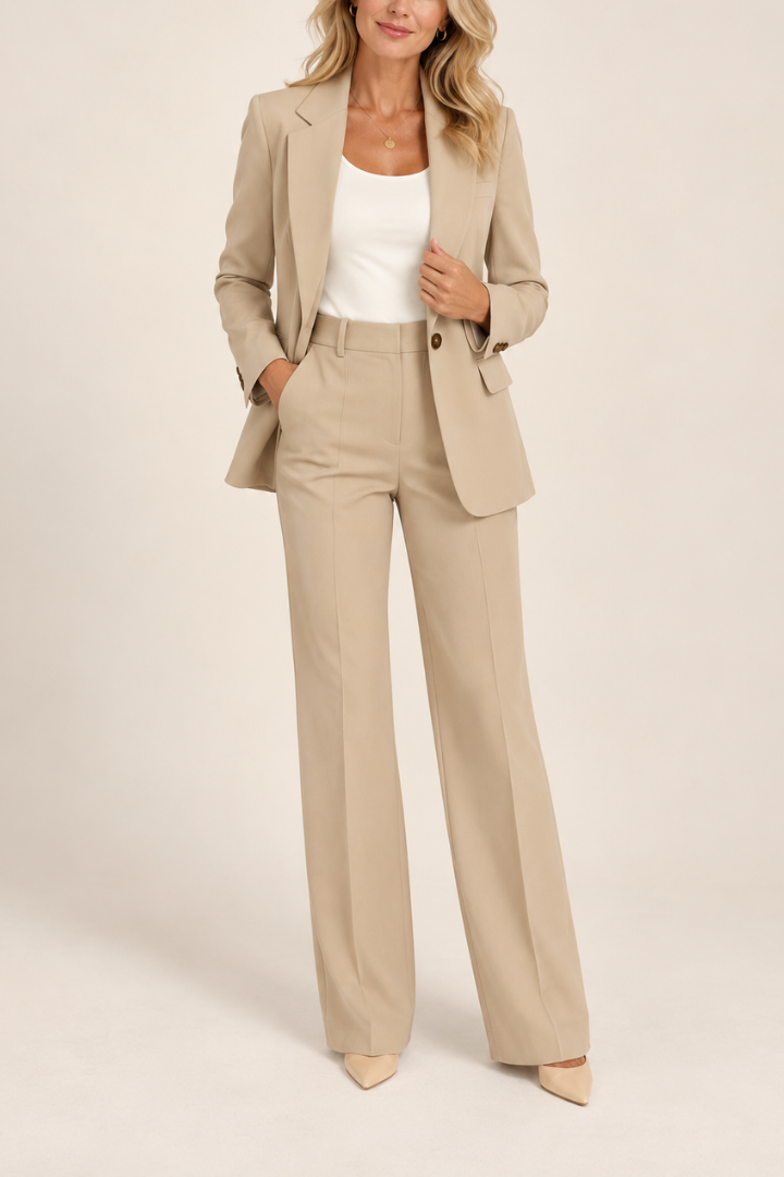Danyela - Set Composto da Blazer e Pantaloni a Gamba Dritta