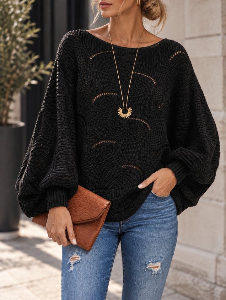 Zeyna - Maglione in Maglia a Maniche Lunghe