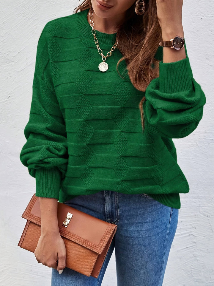 Annastina - Maglione Casual a Maniche Lunghe Con Collo Rotondo