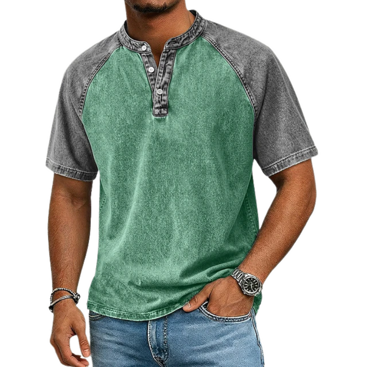 Lawson - Maglietta Henley Vintage Bicolore