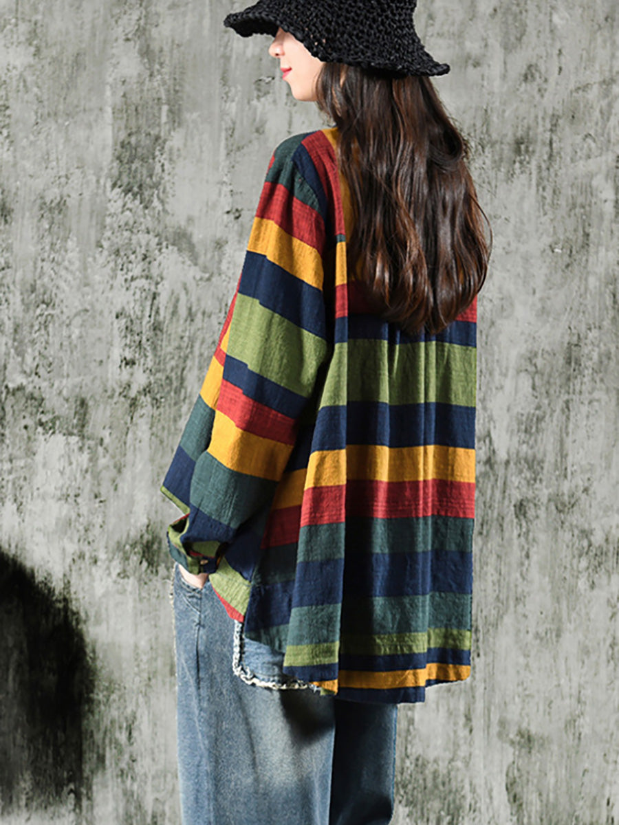 Aelina - Camicia a Maniche Lunghe a Righe