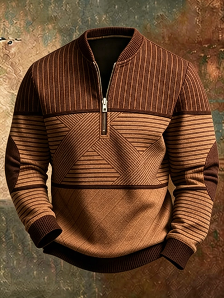 Erkebulan - Maglione a Maniche Lunghe Con Mezza Cerniera