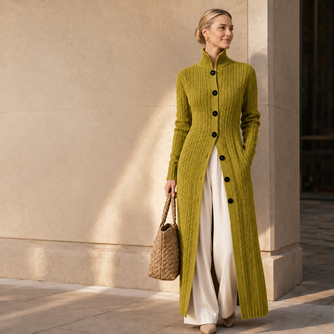 Noreena - Cardigan Con Lavorazione a Trecce e Chiusura Con Bottoni