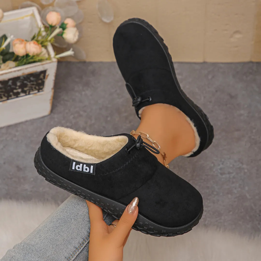 Damilya - Scarpe Slip On Con Cordoncino in Finta Pelle Scamosciata E Fodera in Pile