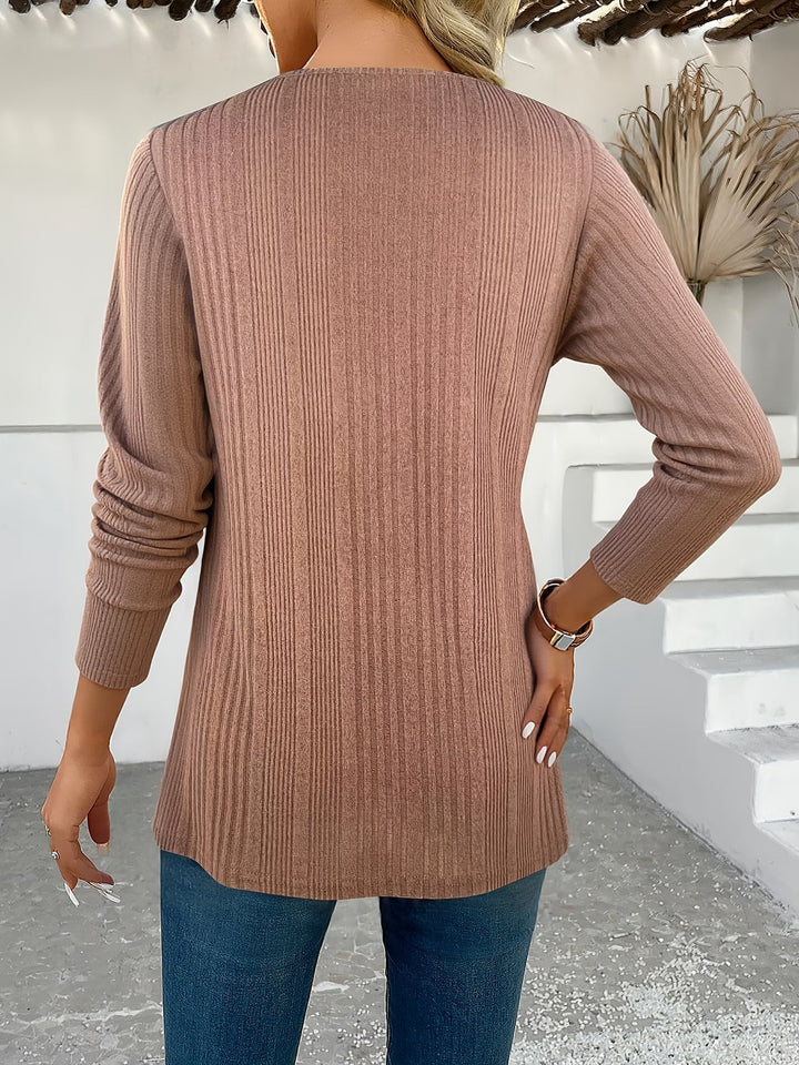 Lizeth - Maglietta a Maniche Lunghe Con Collo Rotondo