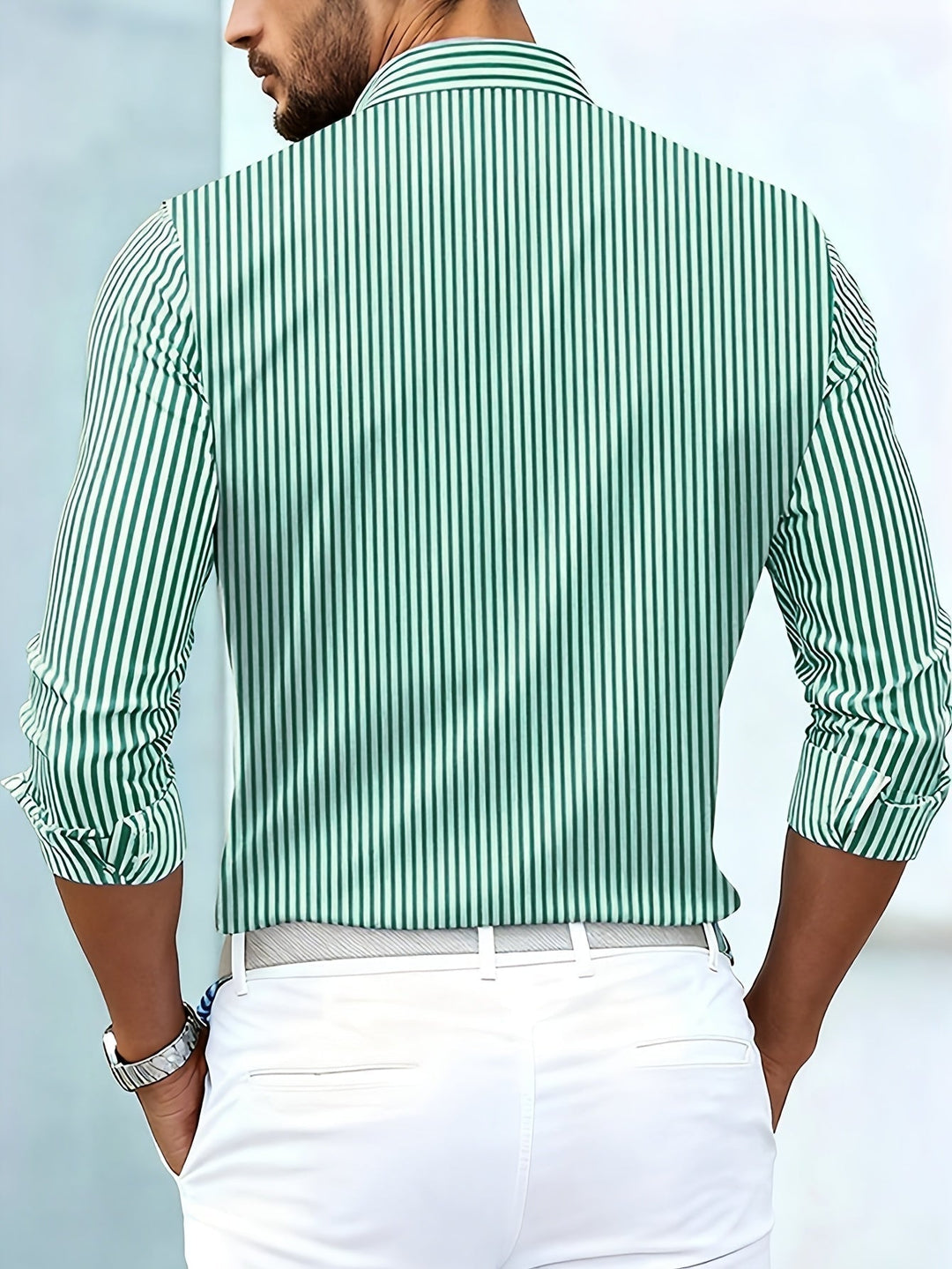 Emmerson - Camicia Vintage a Righe a Maniche Lunghe